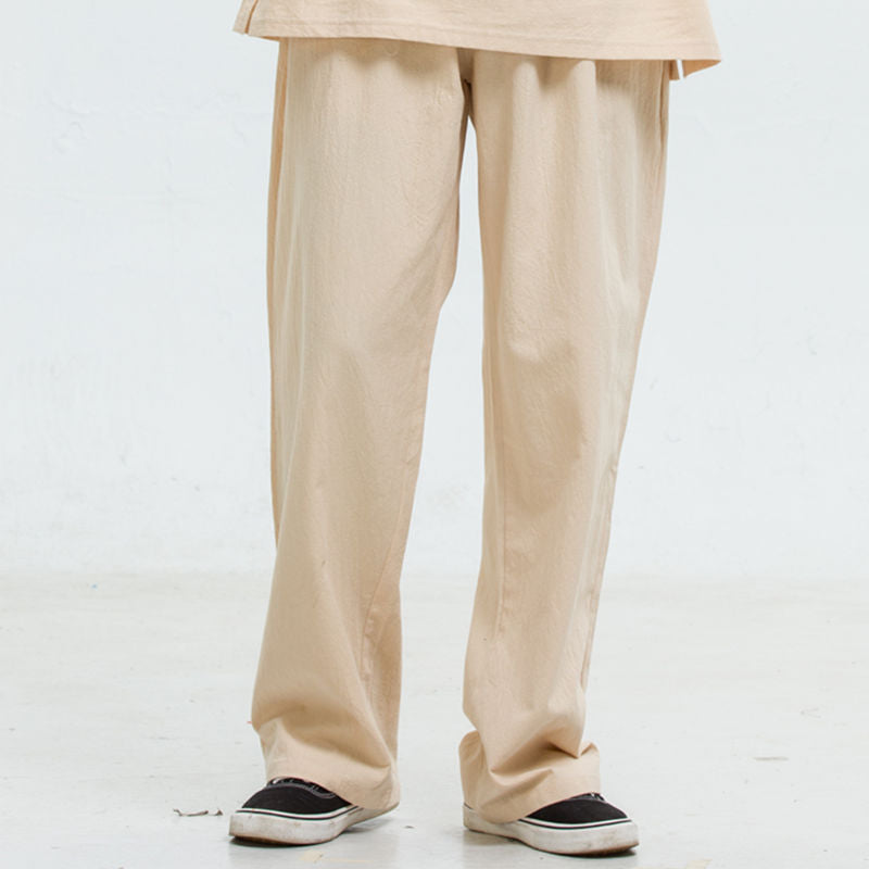 Men's loose-fitting comfort pants with straight leg and elastic band Chichicherry