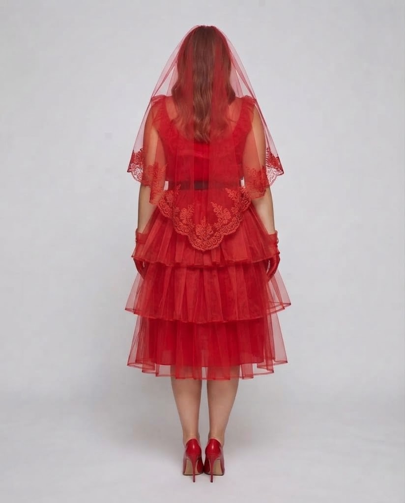 Women’s festive costume dress with voluminous tulle skirt and ruffles Chichicherry