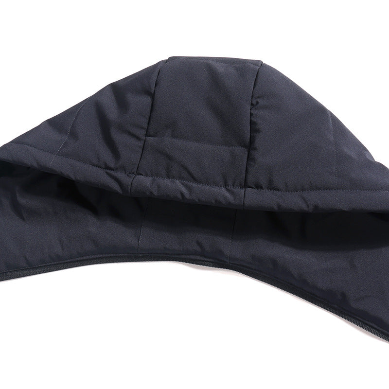 Men Mid-Length Quilted Parka with Hood and Windproof Thermal Insulation Chichicherry