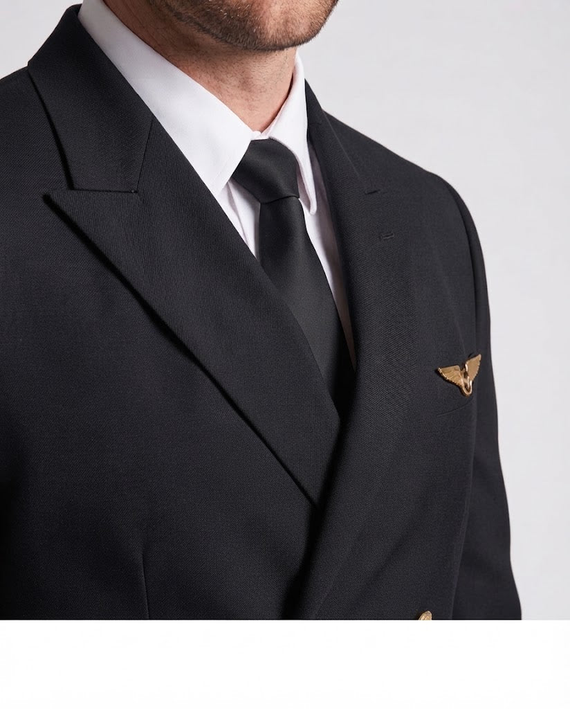 Men's pilot costume with authentic details and gold accents Chichicherry