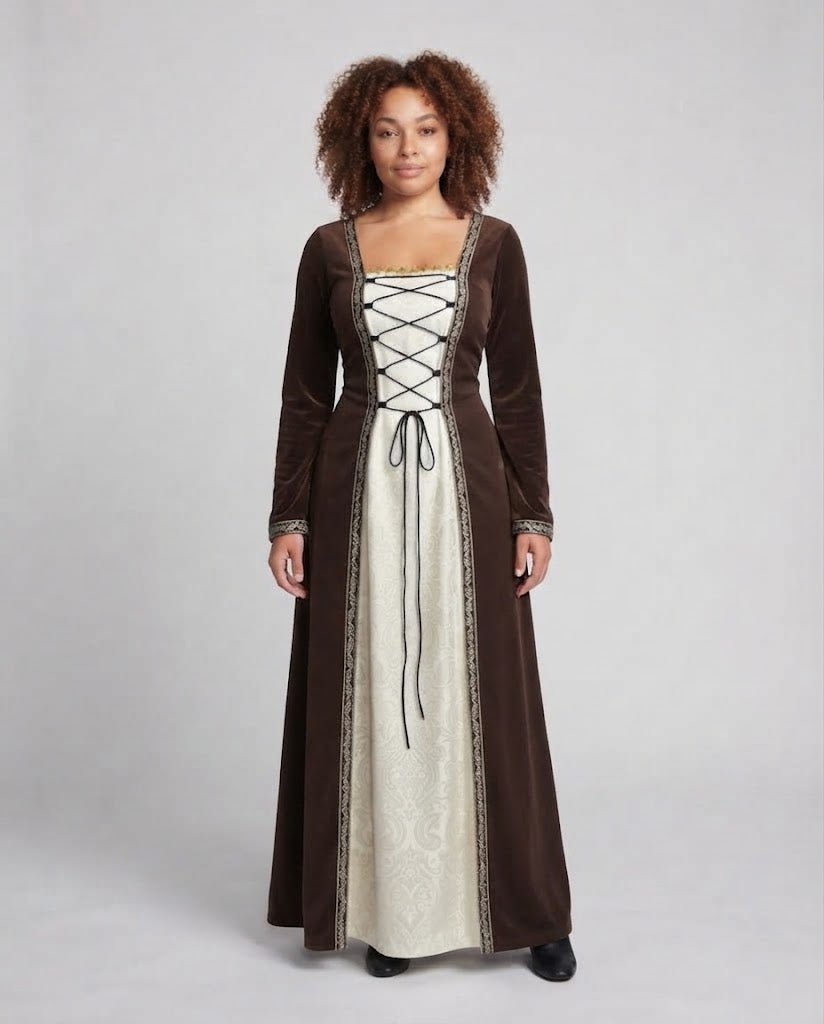 Women elegant medieval dress with shimmering accents Chichicherry