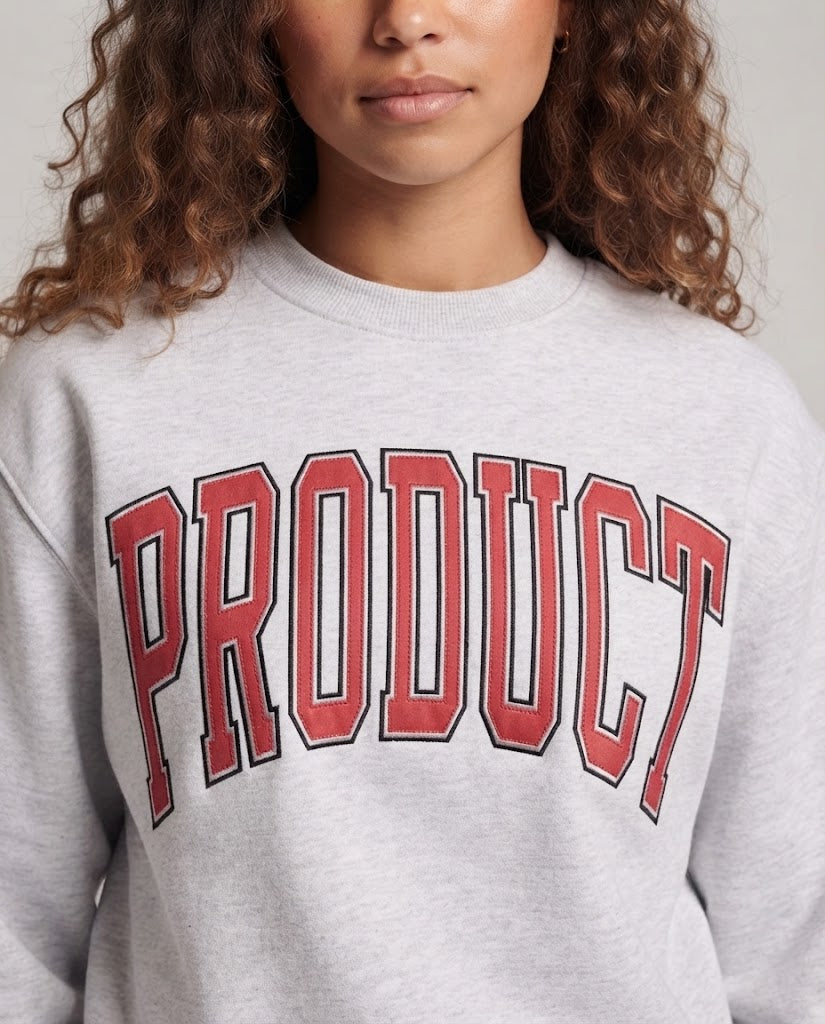 Ladies College Sweatshirt with oversized collegiate print and soft fleece Chichicherry