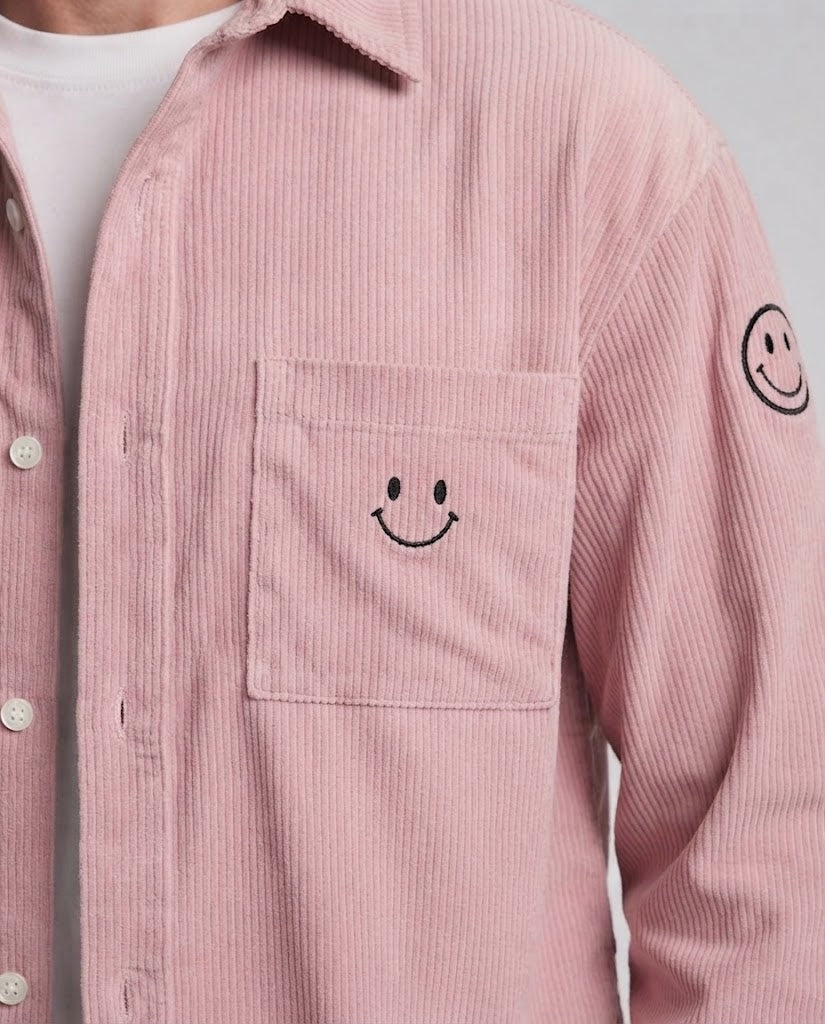 Men's Casual Cord Jacket with Casual Design and Smiley Detail Chichicherry