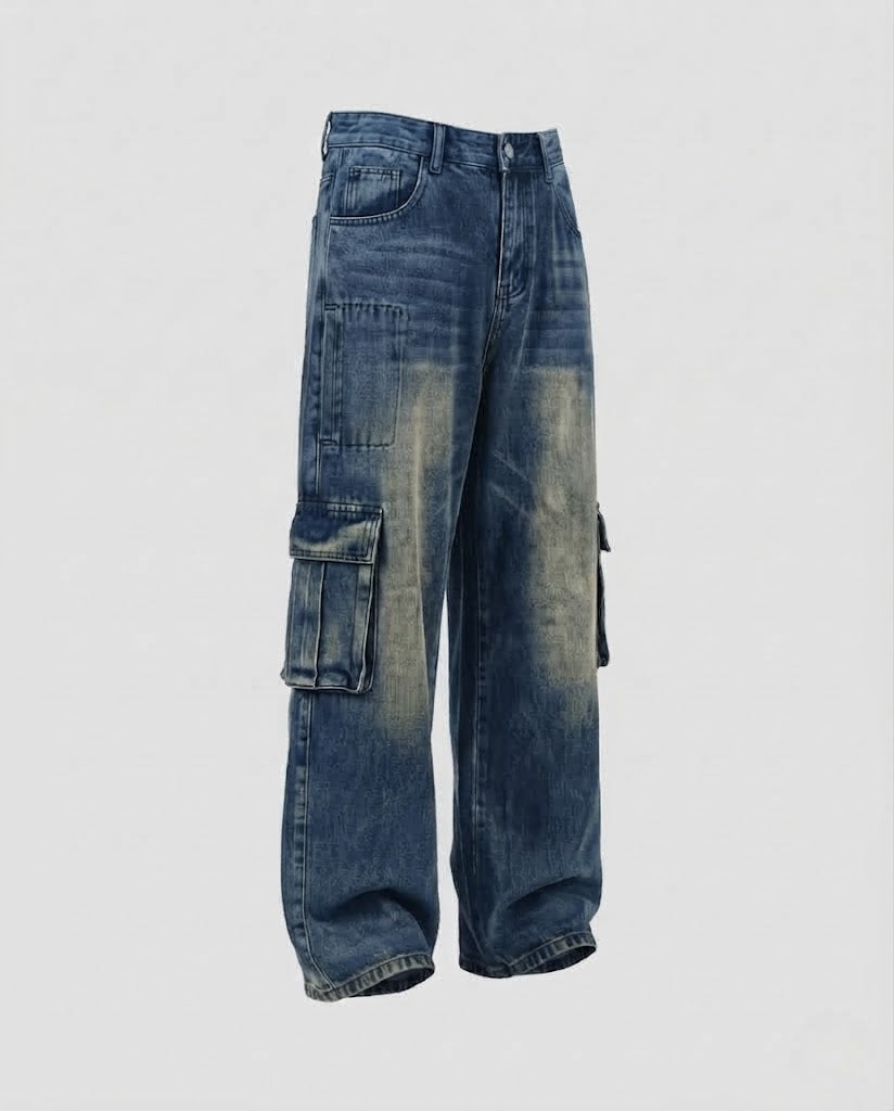 Ladies Wide-Cut Utility Jeans Chichicherry