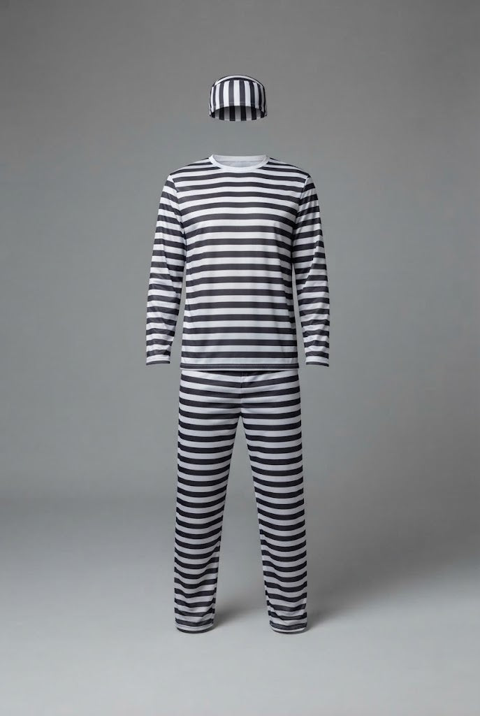 Women's striped prison costume with hat and stylish details Chichicherry