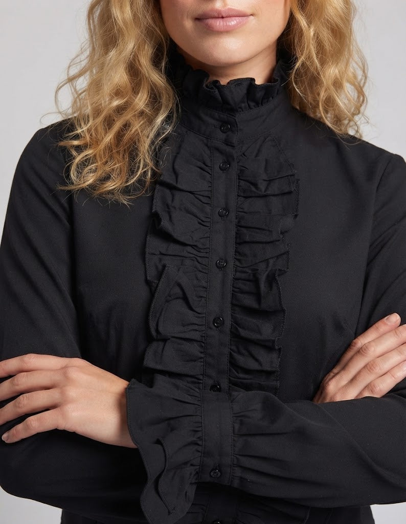 Women elegant lace blouse with ruffle details Chichicherry