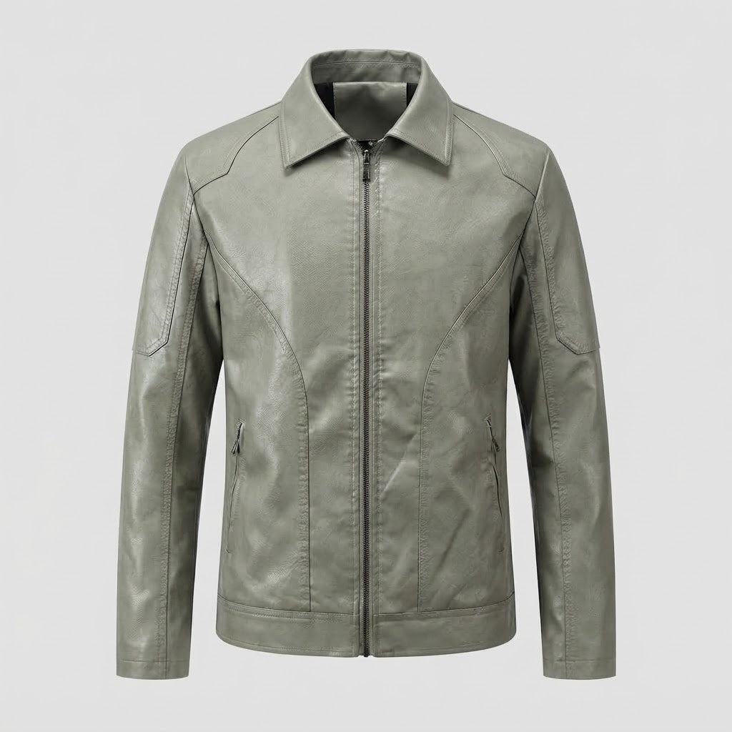 Men's Modern Faux Leather Jacket Chichicherry