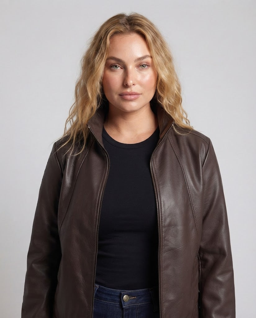 Women Stylish Faux Leather Jacket Chichicherry