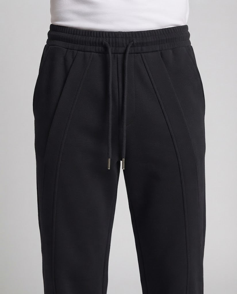 Men's Wide Pleated Lounge Pants with Drawstring and Crease Chichicherry