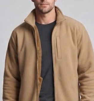 Men's thermal fleece jacket with teddy lining, waterproof chest pocket & stand-up collar Chichicherry