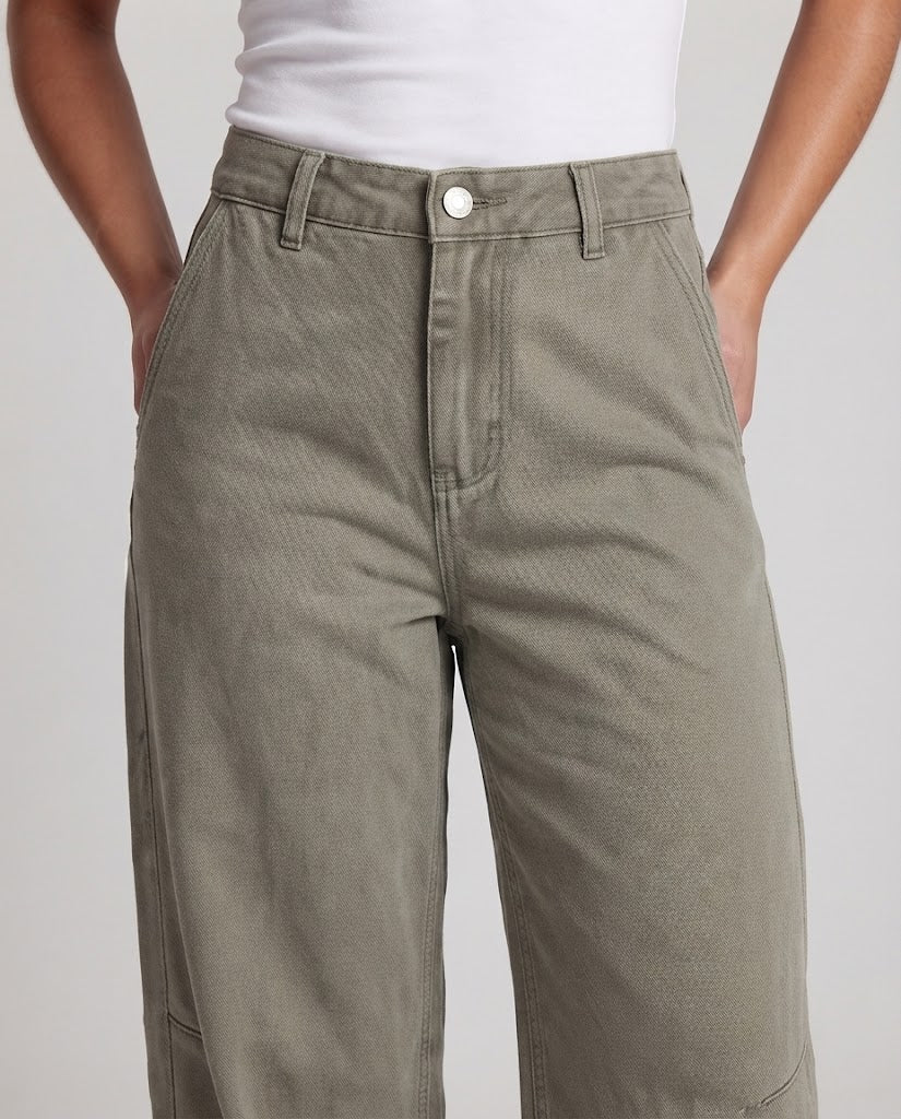 Ladies Extra Wide Palazzo Twill Trousers with Distinctive Decorative Seams Chichicherry