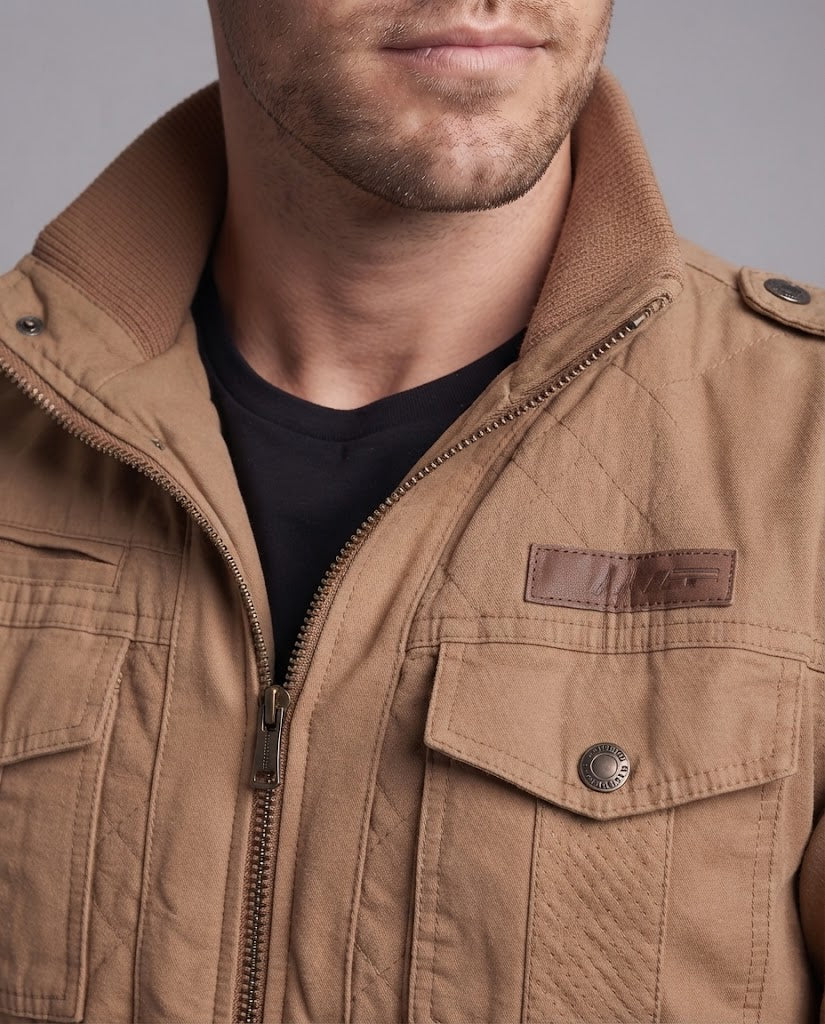 Men's winter jacket with fleece lining and multifunctional pockets Chichicherry