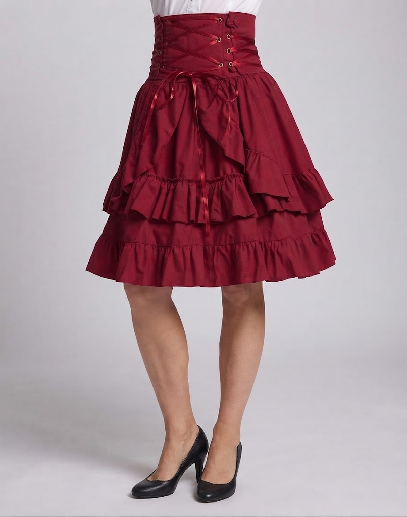 Ladies' Festive Ruffle Skirt with Lacing Detail Chichicherry