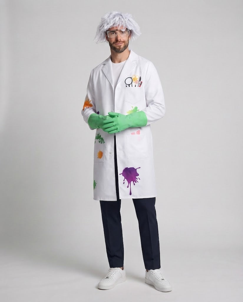 Men's Scientist Costume with Colorful Colors and Accessories Chichicherry