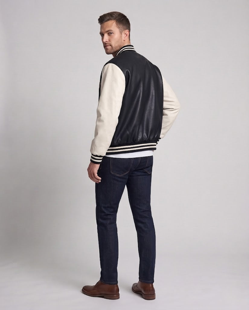 Men's Elegant Bomber Jacket with Embroidered Design Chichicherry
