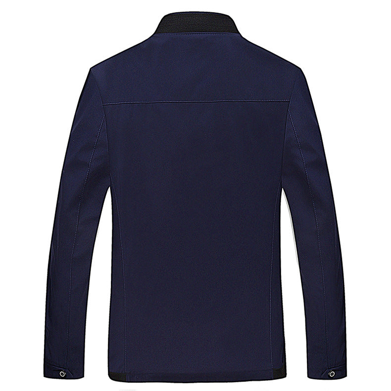Men's Lightweight Bomber Jacket with Structured Front and Stand-up Collar Chichicherry