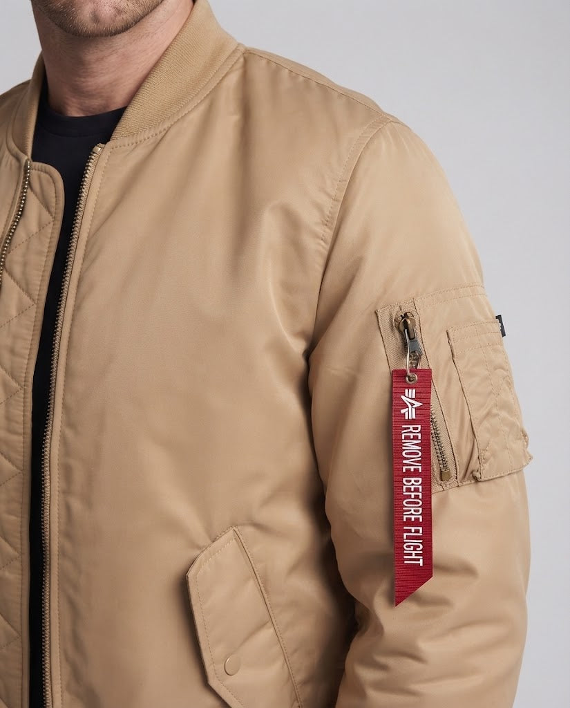 Men's padded bomber jacket with thermal insulating lining and utility arm pocket Chichicherry