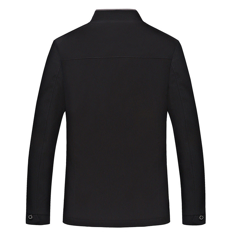 Men's Lightweight Bomber Jacket with Structured Front and Stand-up Collar Chichicherry