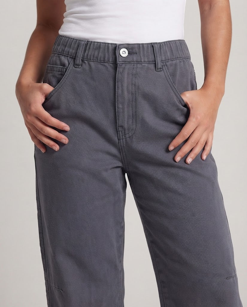 Women's Extra Wide Canvas Baggy Trousers with Low Crotch and Utility Details Chichicherry