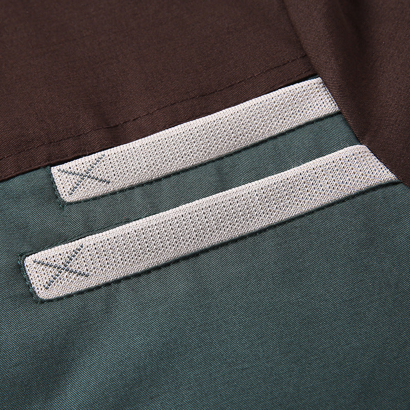 Men's College Bomber Jacket with Snap Button Placket, Contrast Trim, and Lightweight Lining Chichicherry