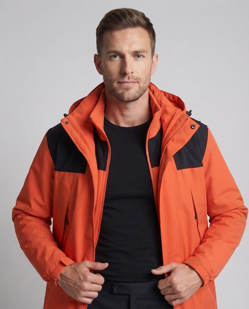 Men's lightweight urban-outdoor jacket with zip-in fleece and contrast trim Chichicherry