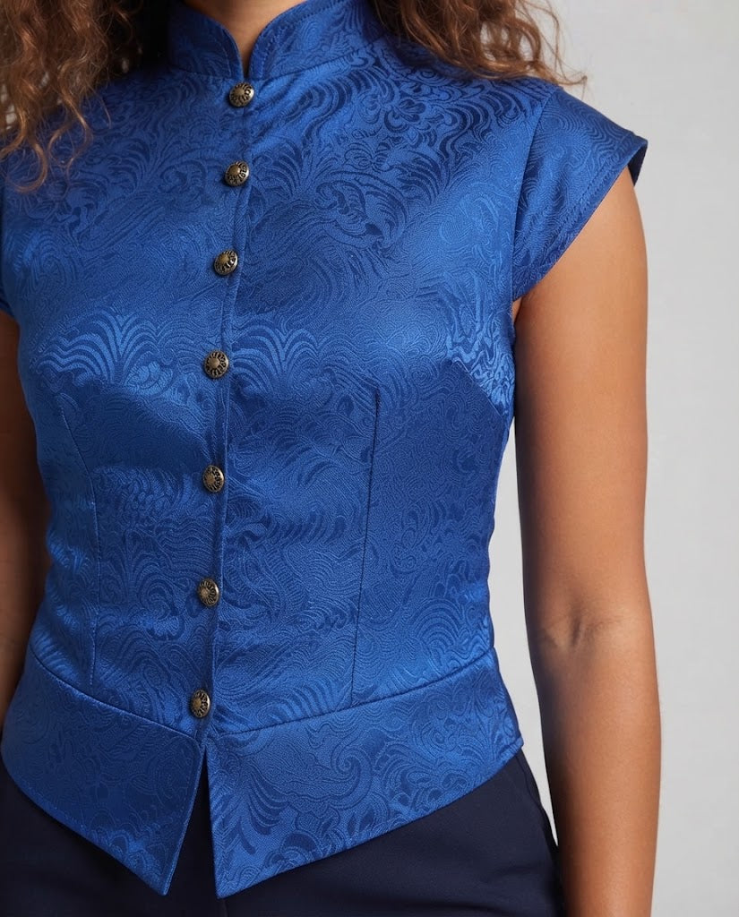 Ladies elegant vest with elaborate design and fine details Chichicherry