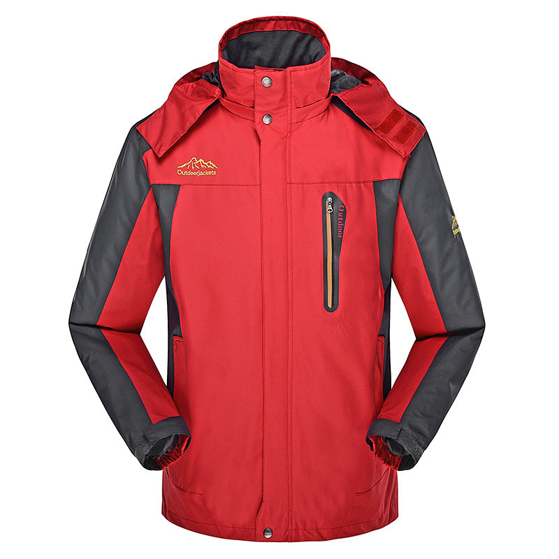 Men's three-layer softshell outdoor jacket with removable hood and welded seams Chichicherry