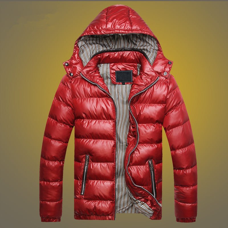 Men's Padded Quilted Expedition Jacket with Fur-Lined Hood and Front Mix Pockets Chichicherry