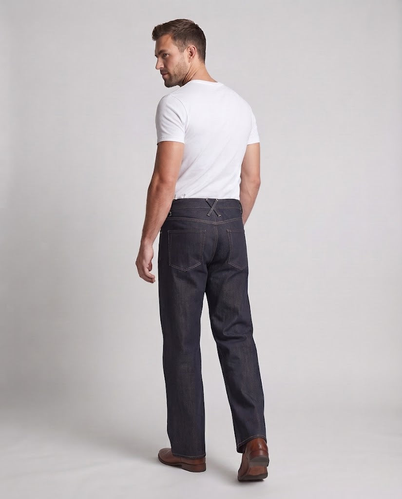 Men's Wide Selvedge-Denim Jeans with Cuff Chichicherry