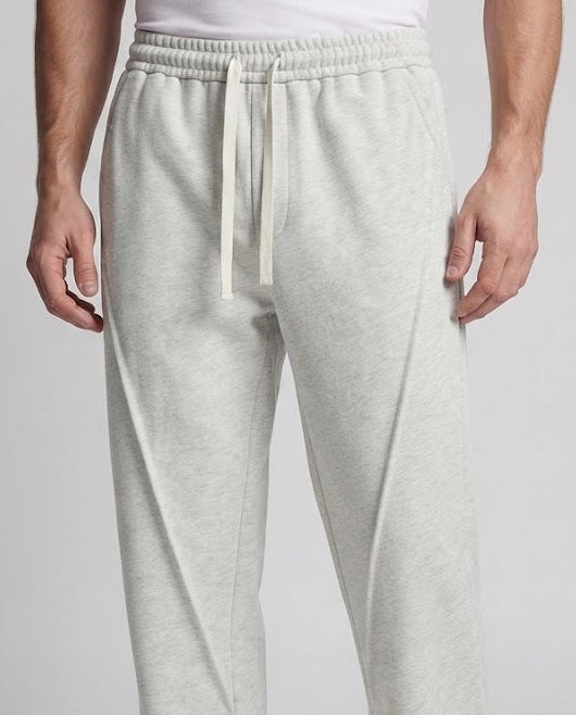 Men's Wide Relaxed Sweatpants with Drawstring and Crease Chichicherry