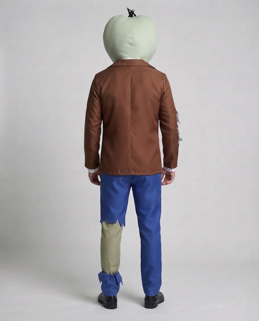 Men's Zombie Costume with Creative Head Accessory and Torn Details Chichicherry