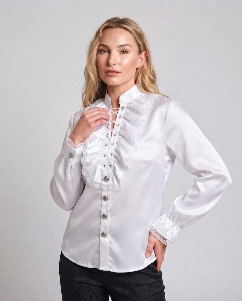 Women's Ruffle Blouse with Elegant Details Chichicherry
