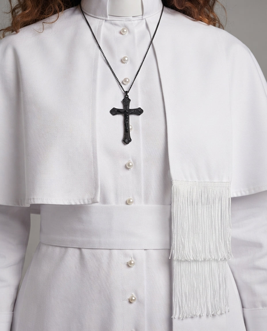 Women's Liturgical Robe with Elegant Collar and Stylish Cloak Chichicherry