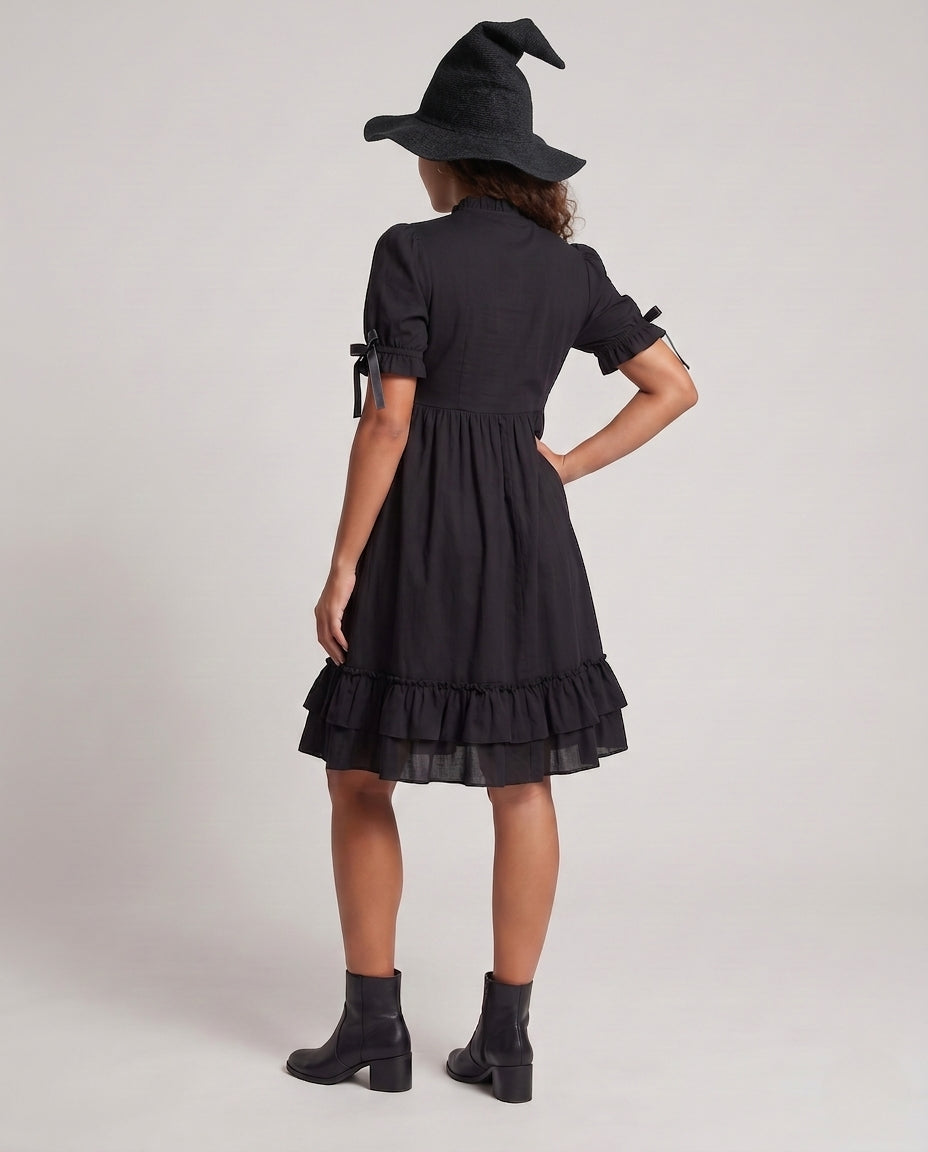 Ladies playful ruffle detail dress Chichicherry