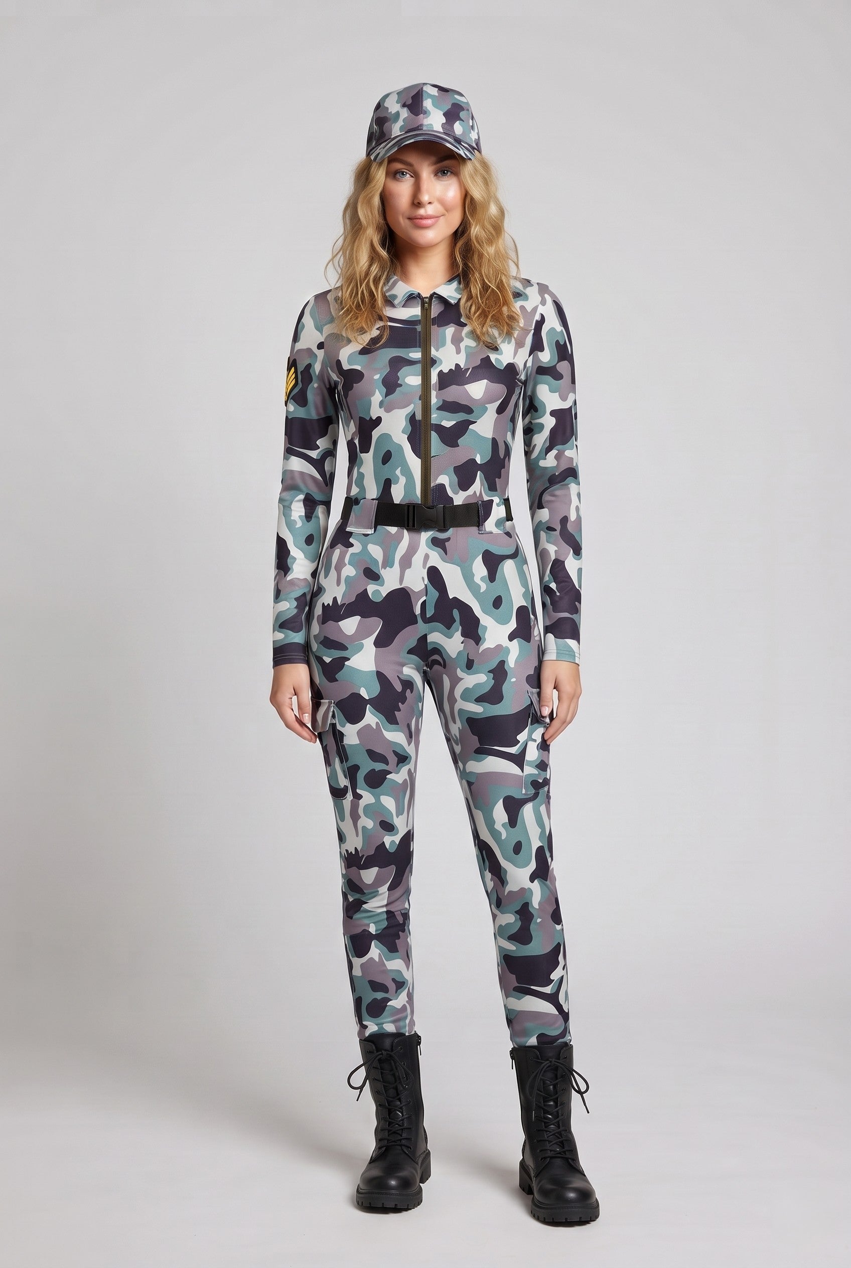 Ladies Camo-Design Overall with Zipper Chichicherry