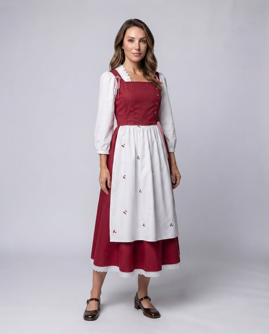 Women’s traditional dirndl dress with detail-oriented linen top Chichicherry