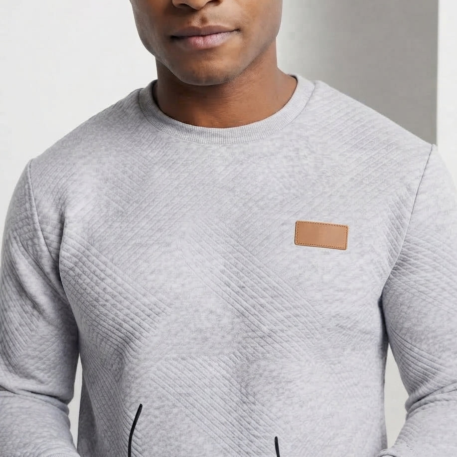 Men's Textured Round Neck Sweater made of lightweight textured knit Chichicherry