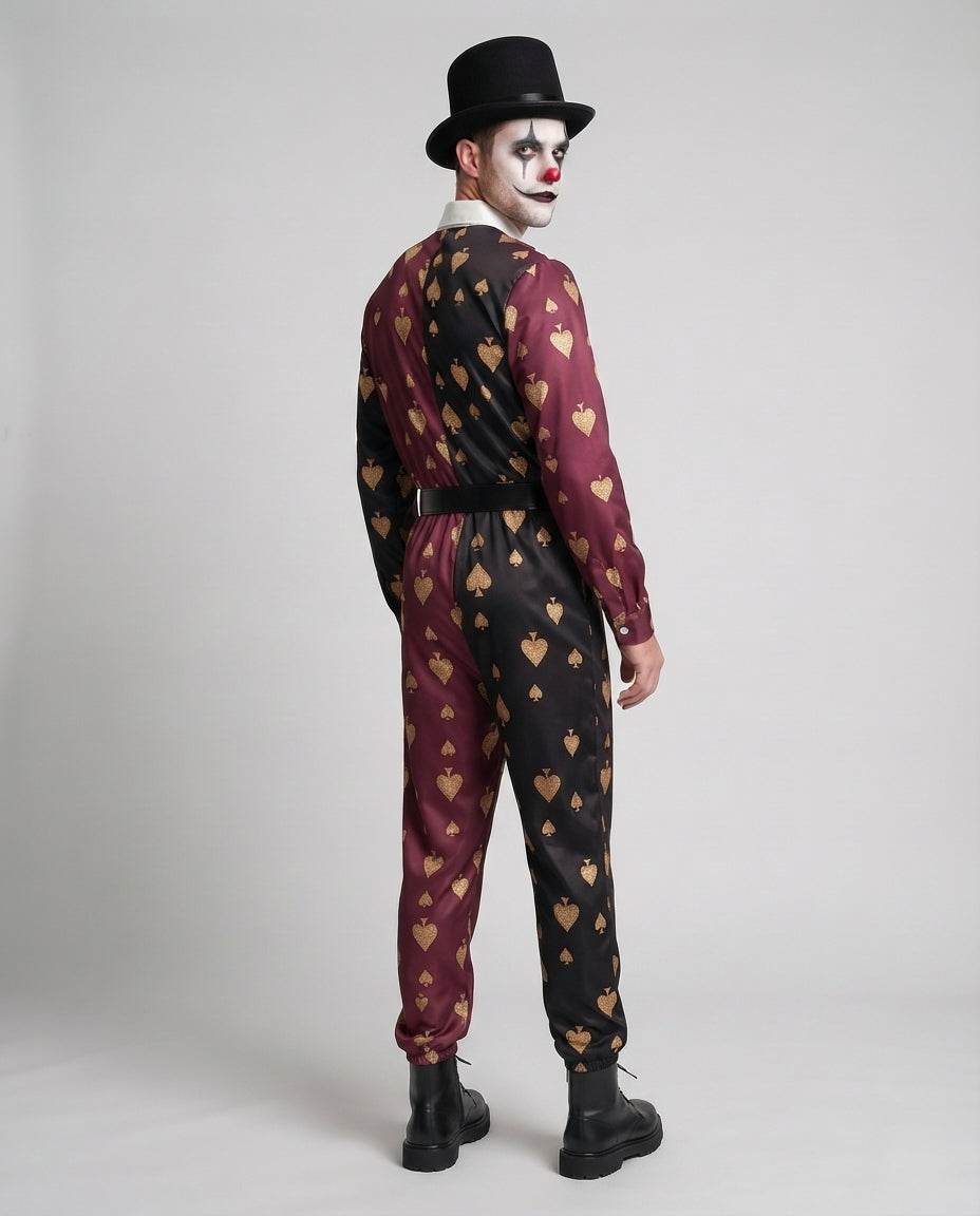 Men's Joker Costume in eye-catching design with playing cards motif Chichicherry