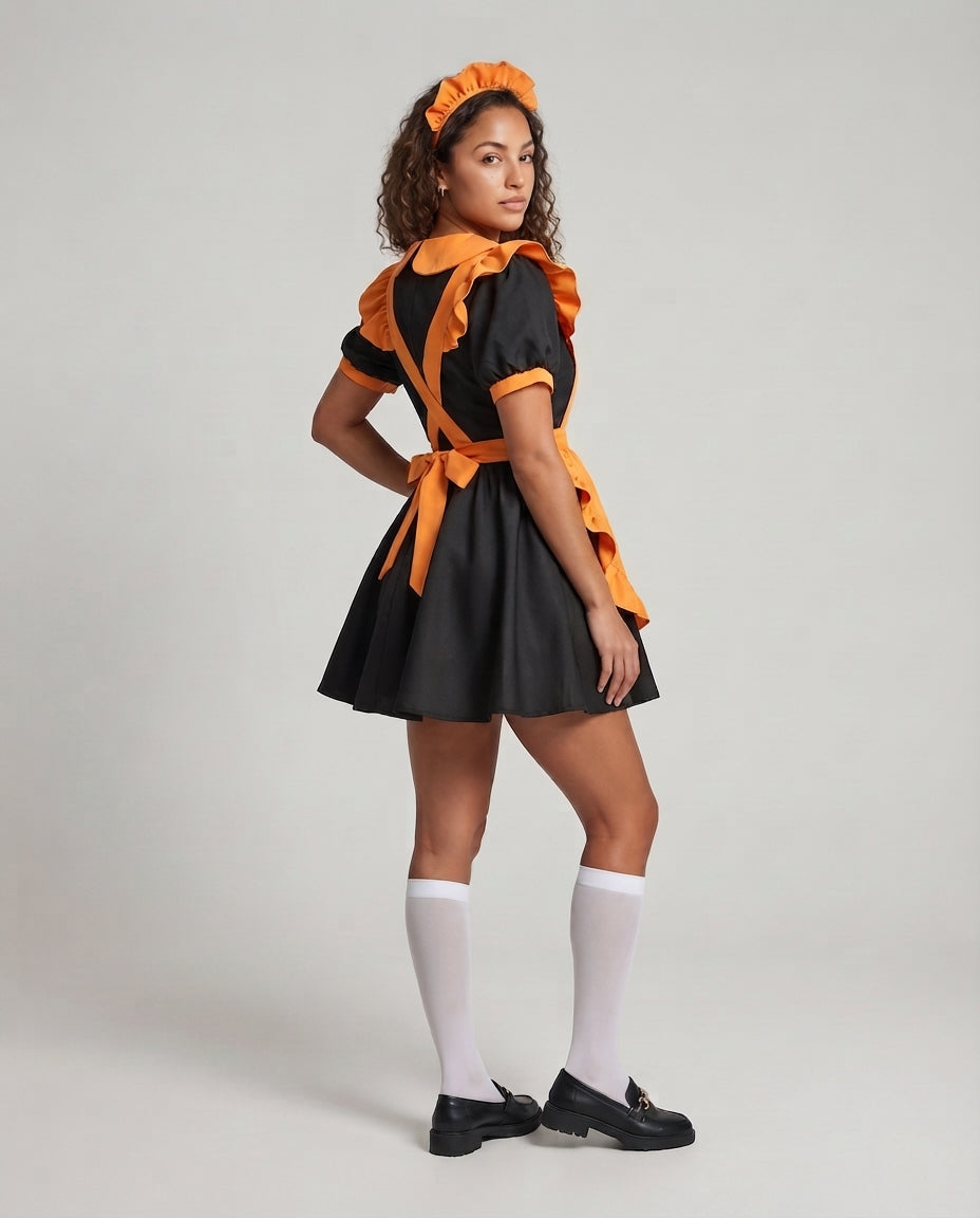 Women's playful maid dress with ruffle details Chichicherry