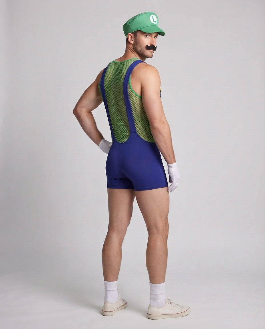 Men's costume in Mario style with mesh details Chichicherry