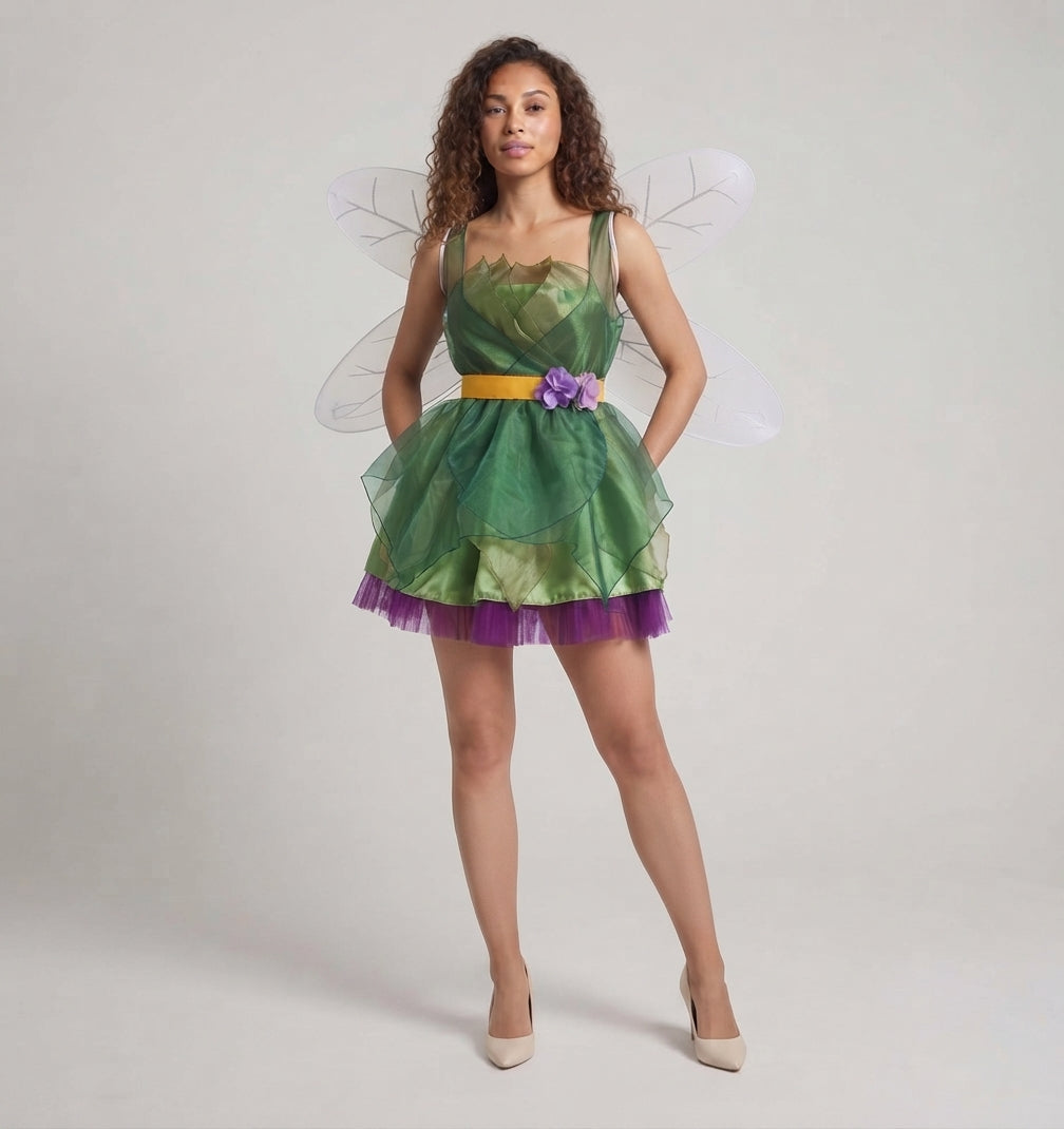 Women's Enchanting Fairy Costume with Transparent Wings Chichicherry