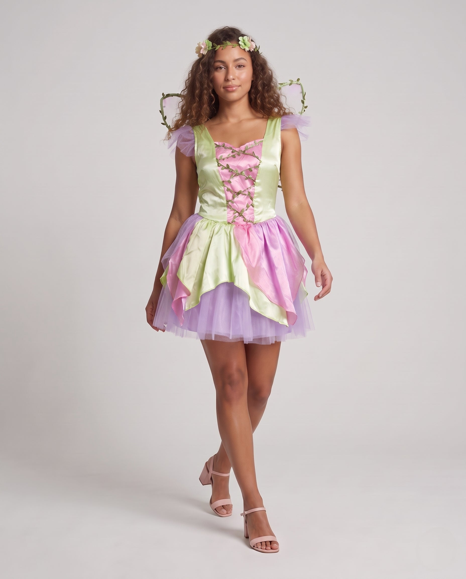 Ladies enchanting costume with tulle skirt and floral embellishments Chichicherry