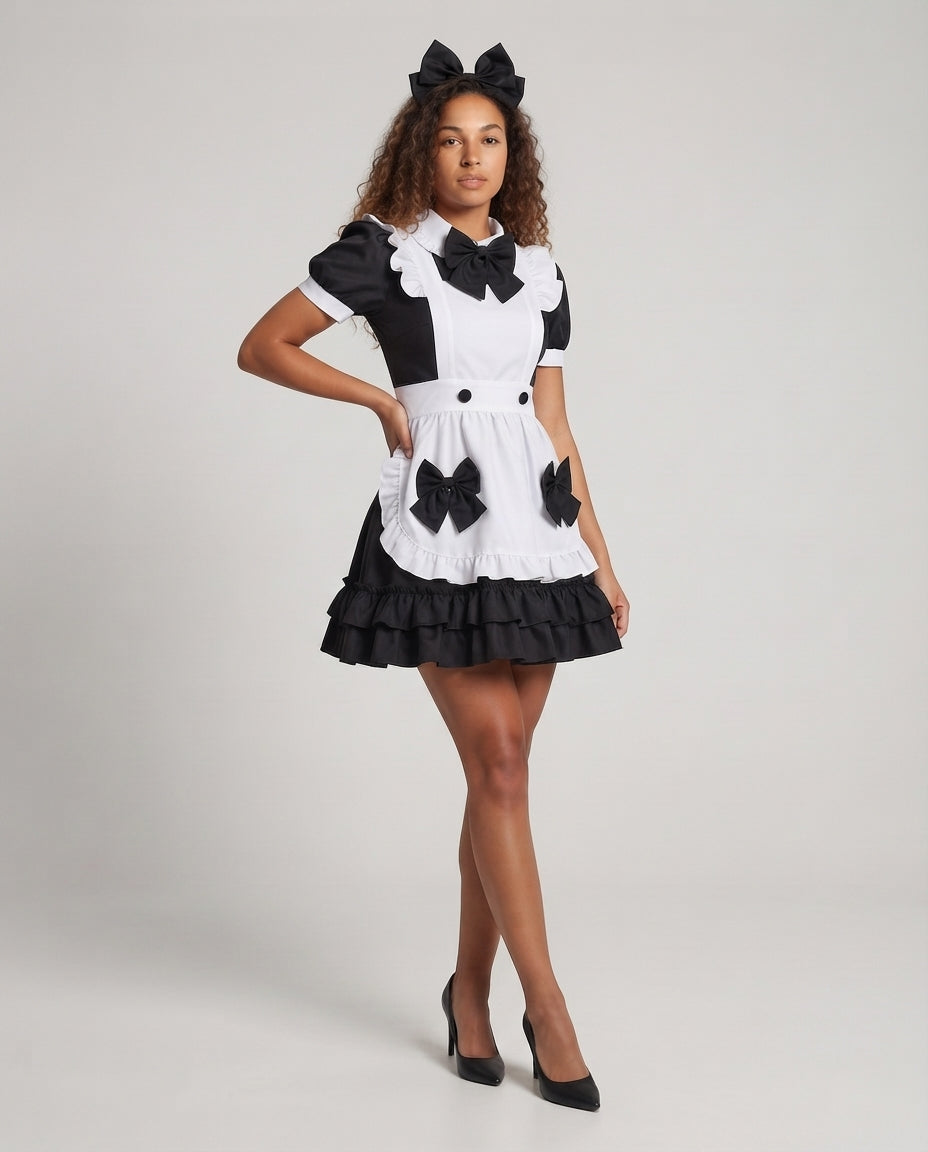 Women playful costume dress with ruffles and bows Chichicherry