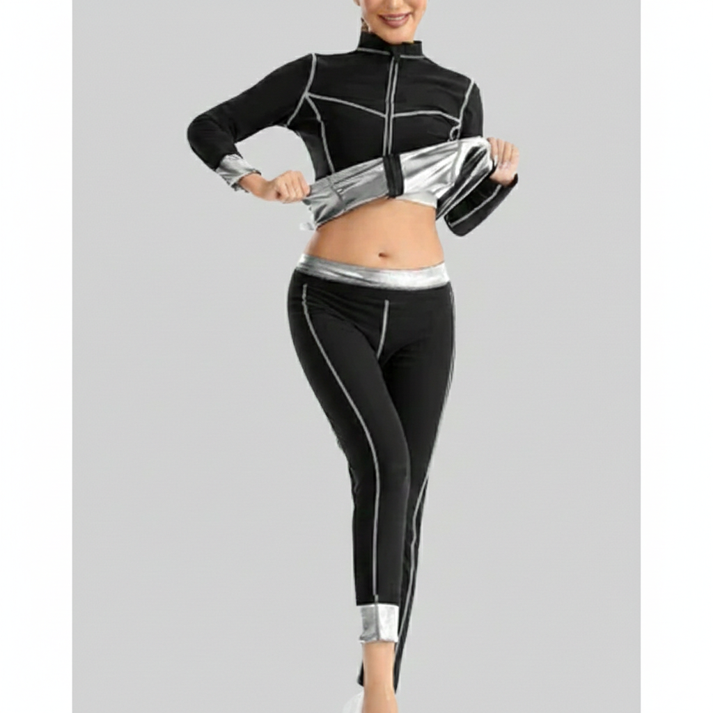Ladies Sports Set Stretch with Zip Jacket and Leggings