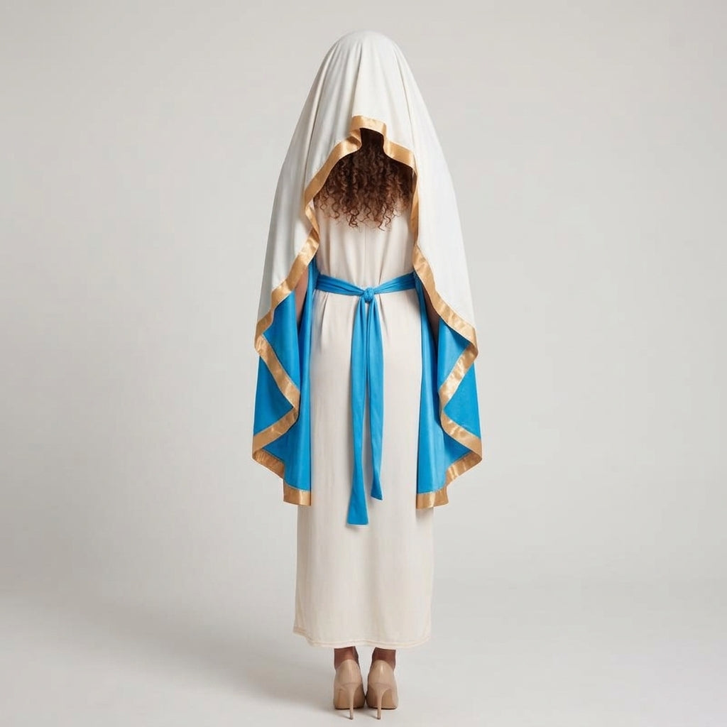 Women's historical costume with elegant cloak and intricately designed waist binding Chichicherry
