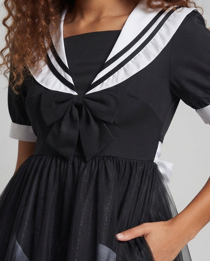 Women Playful romantic dress with bows and ruffles Chichicherry