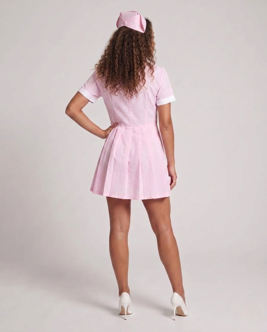 Women's Nurse Costume with Pleated Design Chichicherry