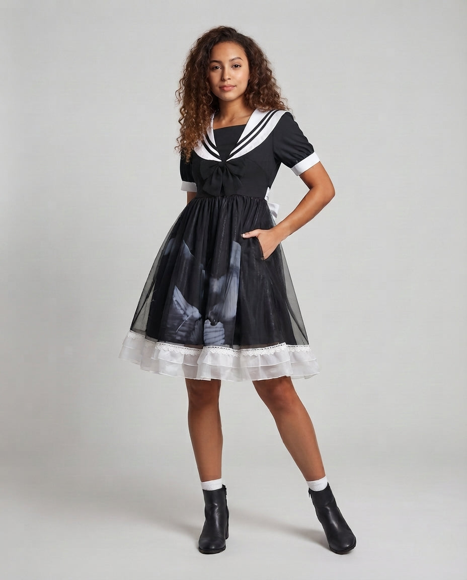 Women Playful romantic dress with bows and ruffles Chichicherry