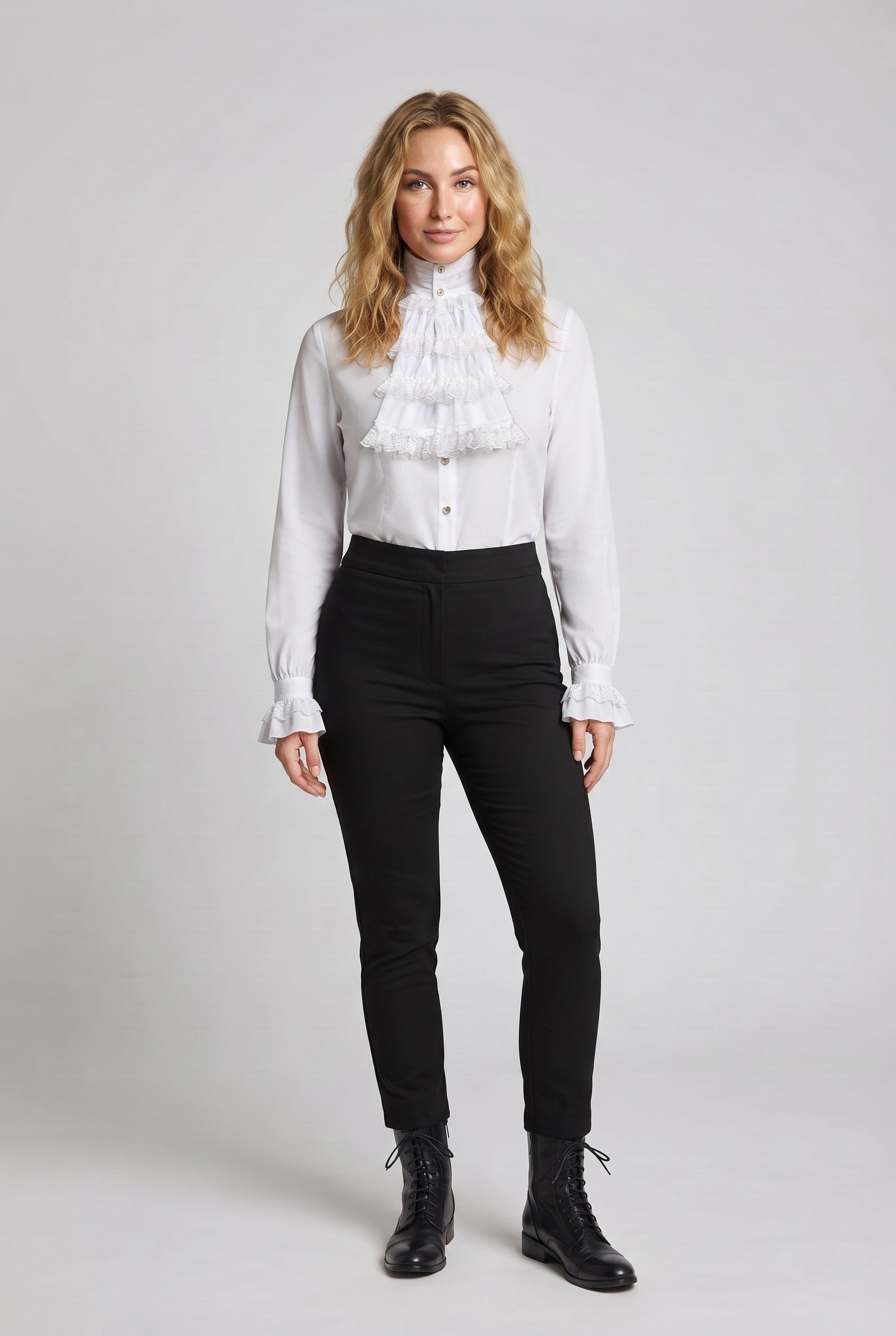 Women's Ruffled Shirt with Elegant Collar Chichicherry