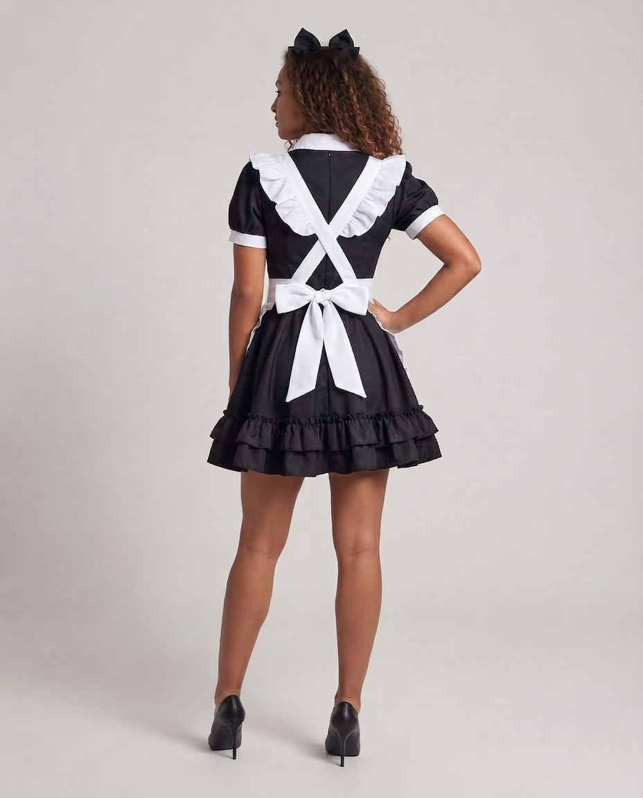 Women playful costume dress with ruffles and bows Chichicherry